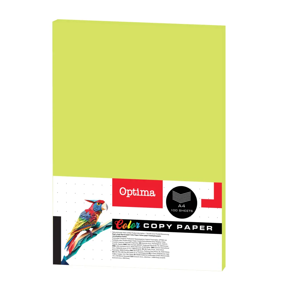 Papir fotok Optima A4 100/1 fluogreen 75