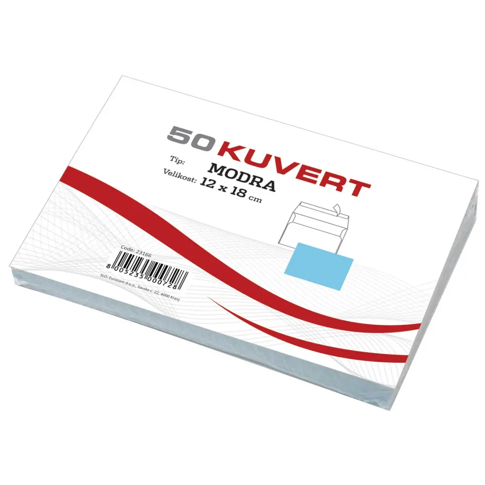 Kuverta B6 MODRA 120x180mm 80gr 50/1 SI
