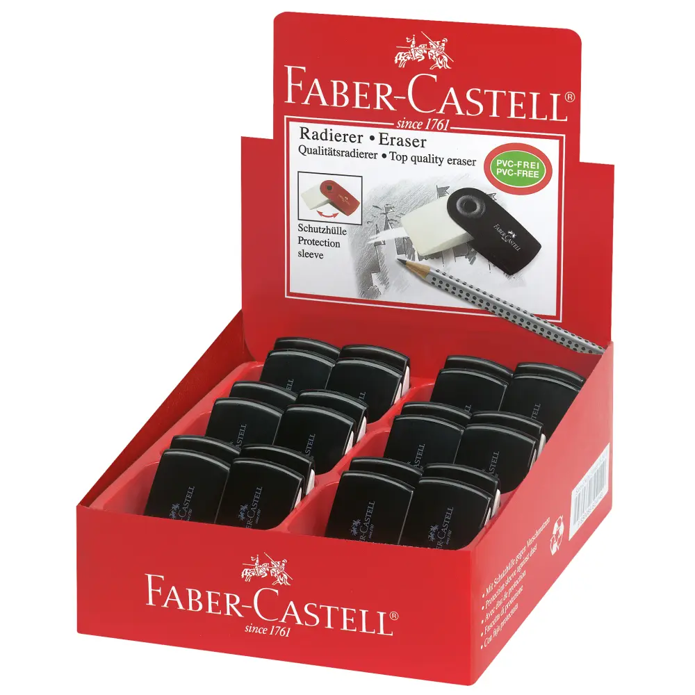 Radirka FABER-CASTELL, sleeve mini črna