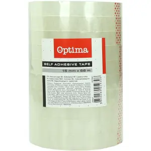 Lepilni trak Optima, 15mm x 66m, 10 kos.