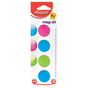 MAGNETI MAPED 27MM 4/1 SORT-BLISTER