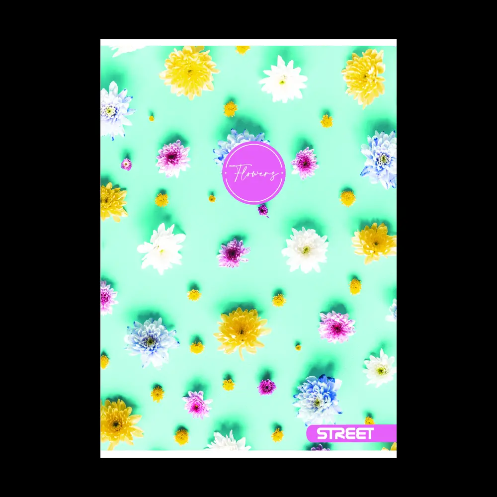 Zvezek Street Flowers A4 črte z robom
