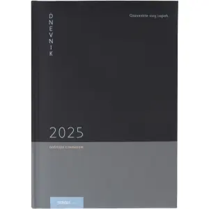 Dnevnik z datumi B5 uspeh črno/siv 2025